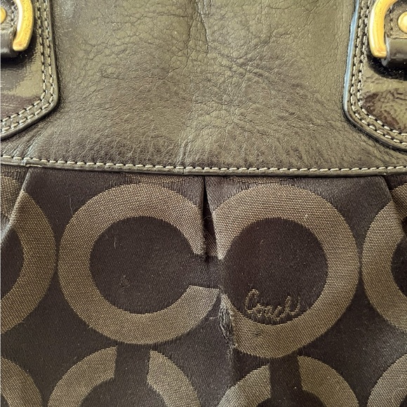 Coach Bag/Coach Madison Black Jacquard Sabrina Handbag Satchel all gold hardware - Picture 12 of 12